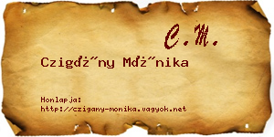 Czigány Mónika névjegykártya